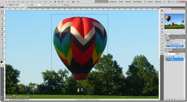 Chọn Rectangular Marquee Tool 