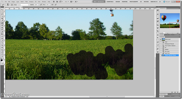 Spot Healing Brush Tool và thiết lập chế độ thành Content-Aware