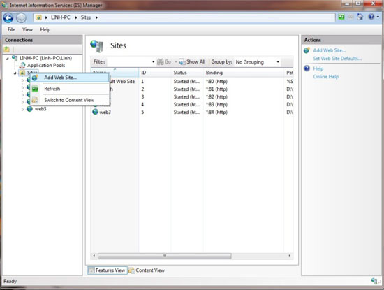 Hướng dẫn cấu hình IIS 7.5 chạy Website ASP.NET 4.0 trở lên