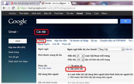 29 phím tắt hữu ích trong Gmail