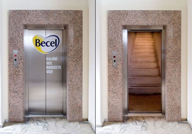 Ngỡ ngàng với những quảng cáo sáng tạo 'độc' tại thang máy